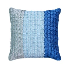 Coral Slub - Satin Waffle Cushion Cover Coral Blue, 16" x 16", Pack of 2