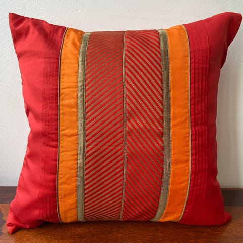 Coral Slub - Vibrance Red Cushion Cover, 16" x 16", Pack of 1