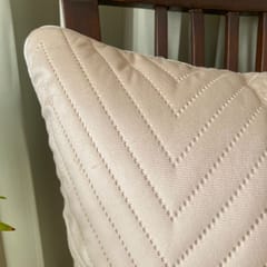 Coral Slub - Waves Velvet Cushion Covers, Sand Color, 16" x 16", Pack of 2