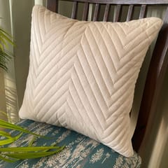 Coral Slub - Waves Velvet Cushion Covers, Sand Color, 16" x 16", Pack of 2