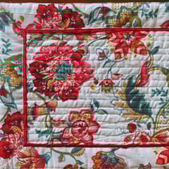 Coral Slub - Wheat Meadow Garden Print Cotton Placemats, 13" x 19", Set of 6