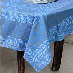 Coral Slub - Arctic Ocean 6 Seater Dining Table Cover, 100% Cotton, 60" x 90"