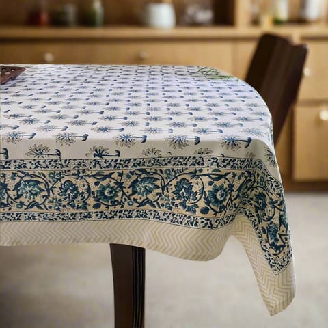 Coral Slub - Boota 6 Seater Dining Table Cover, 100% Cotton Canvas, 60" x 90"