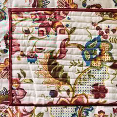 Coral Slub - Burgundy Garden Print Cotton Placemats, 13" x 19", Set of 6