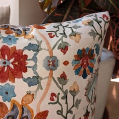 Coral Slub - Floral Elegance Cushion Cover, 16" x 16", Pack of 2