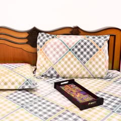 Coral Slub - Geo Harmony Double Bed Sheet Set, 90" x 100" inch