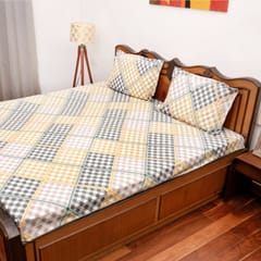Coral Slub - Geo Harmony Double Bed Sheet Set, 90" x 100" inch