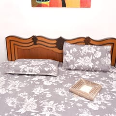 Coral Slub - Gray Garden Double Bed Sheet Set, 90" x 100"