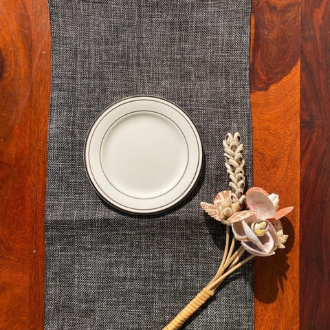Coral Slub - Jute Essence Charcoal Table Runner 13" x 72"