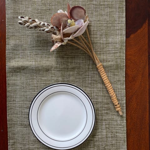 Coral Slub - Jute Essence Olive Table Runner 13" x 72"
