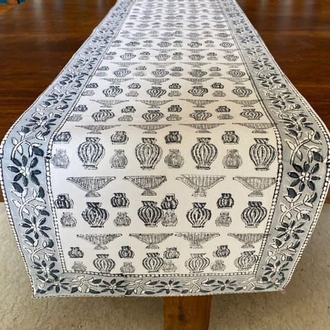 Coral Slub - Kalash Table Runner, 100% cotton, 13" x 72"