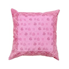 Coral Slub - Leafy Grid Orchid Cushion Covers, 16" x 16", Pack of 5