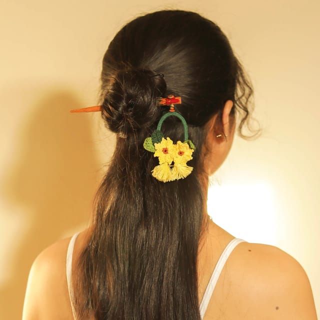Ikriit’m - Sunflower on a Ring Hair Stick