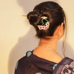 Ikriit’m - Pink Flowery Heart Hair Stick