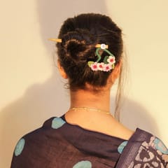 Ikriit’m - Pink Flowery Heart Hair Stick