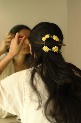 Ikriit’m - Yellow Marigold Crochet Hair Tie
