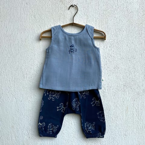 WHITEWATER KIDS UNISEX ORGANIC ZOO MONKEY JHABLA WITH ZOO PANTS