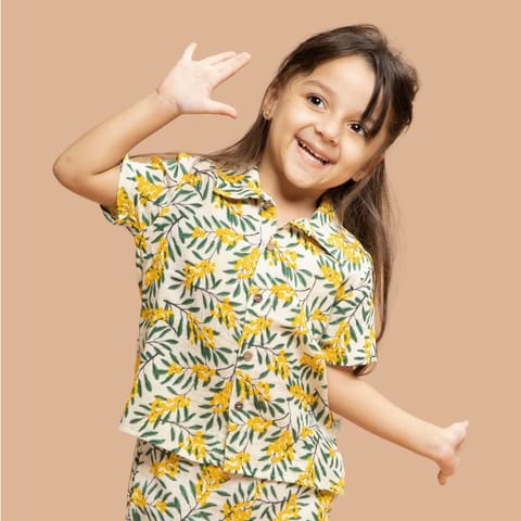 Greendeer Nature Print Half Sleeve Shirt