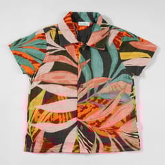 Greendeer Funky Jungle Print Half Sleeve Shirt