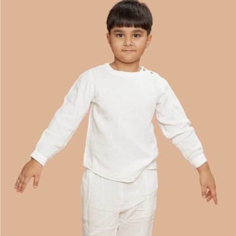 Greendeer Creme Full Sleeve Kurta Shirt