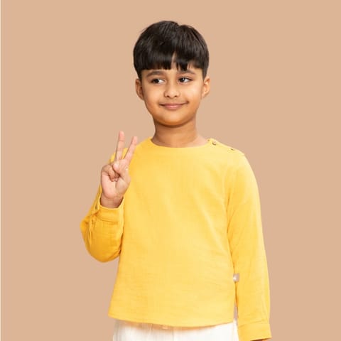 Greendeer Yellow Full Sleeve Kurta Shirt