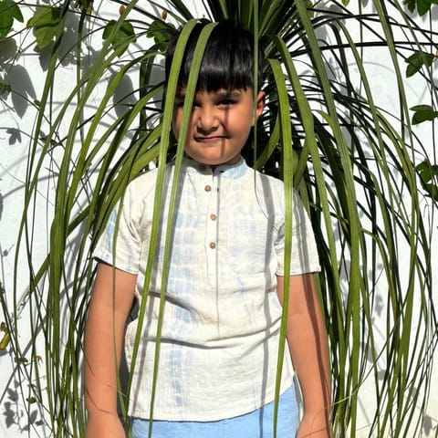 Blue Doodly Kurta Shirt