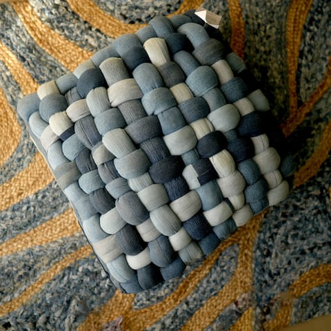 Second Innings - 3D Mega Weave Patched Puffed Floor Cushion