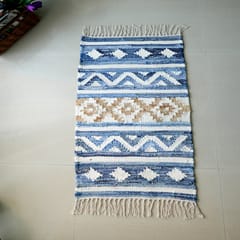 Second Innings - Denim, Jersey & Jute Aztec Mat
