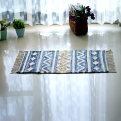 Second Innings - Denim, Jersey & Jute Aztec Mat