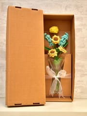 Happy Threads| Crocheted Sunflows and Hyacinth bouquet , Artisanal Floral creations, Ideal gift for occasions, Valentines, weddings & Birthdays