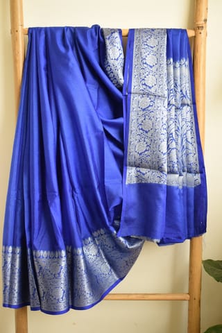 UTPALA Designs - Royal Blue Benarasi Katan Warm Silk Saree