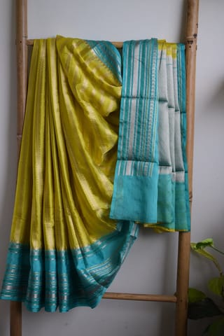 UTPALA Designs - Canary Yellow Benarasi Katan Warm Silk Saree