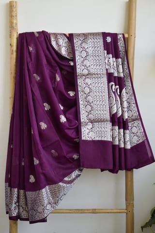 UTPALA Designs - Purple Benarasi Soft Georgette Saree