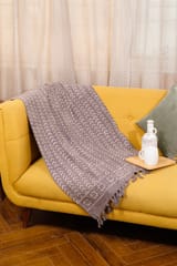 Ayuda Homes - Slate Cotton Throw - Block Printed