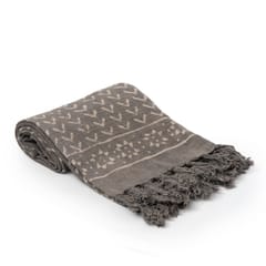 Ayuda Homes - Slate Cotton Throw - Block Printed