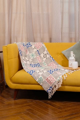 Ayuda Homes - Variegated Cotton Throw - Block Printed