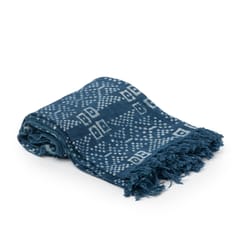 Ayuda Homes - Indigo Cotton Throw - Block Printed