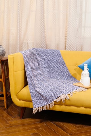 Ayuda Homes - Royal Cotton Throw - Hand Knitted