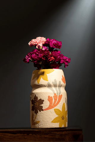 Ayuda Homes - Floral Charm Terracotta Vase
