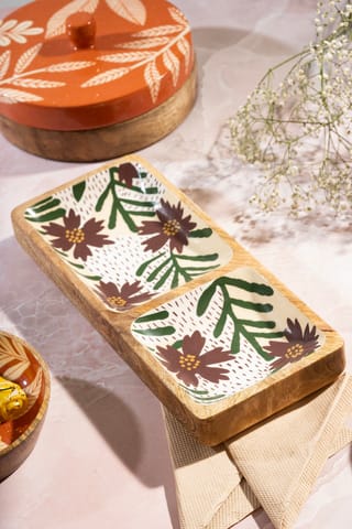 Ayuda Homes - Floral Charm Wooden Serveware