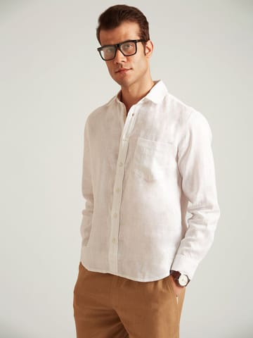 B77 Life - NOAH - Classic White Linen Shirt