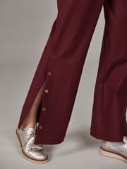 B77 Life - BREE - Organic Cotton Boot Leg Pants with Slit
