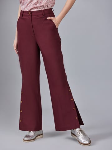 B77 Life - BREE - Organic Cotton Boot Leg Pants with Slit