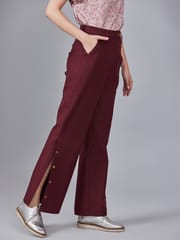 B77 Life - BREE - Organic Cotton Boot Leg Pants with Slit