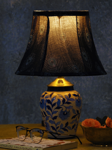 Inara Home - Plume Blue Ikat Bell Lampshade