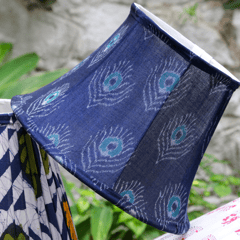Inara Home - Plume Blue Ikat Bell Lampshade