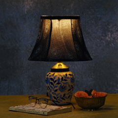 Inara Home - Plume Blue Ikat Bell Lampshade