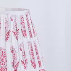 Inara Home - Red Paisley Block Print Pleated Empire Lampshade