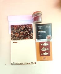 Handmade Ecofriendly Kalamkari Print Diary, Unique Stationary & Self-Care Box Hamper
