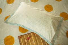 Earthan - Genda Phool - Hand block printed cotton bed sheets and pillow cases